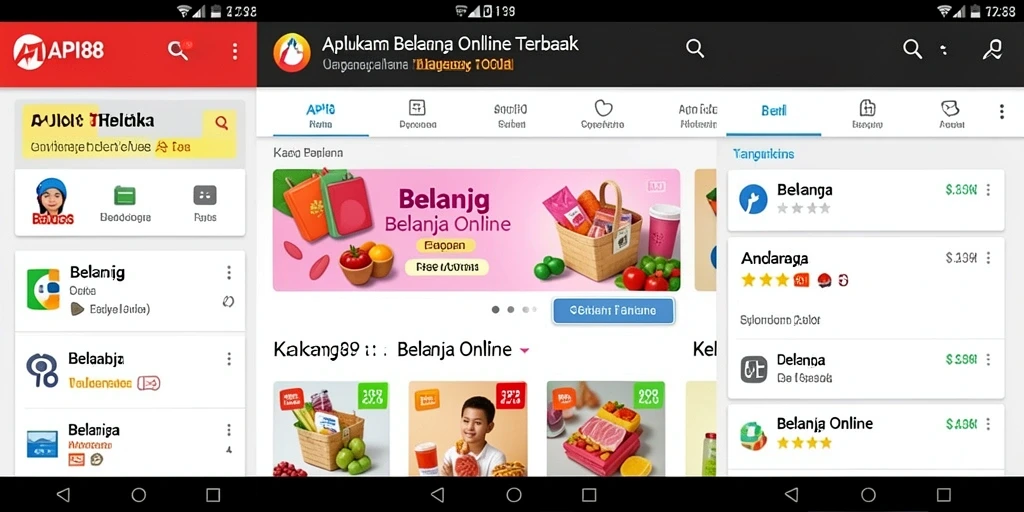 Tampilan antarmuka aplikasi API88 untuk belanja online.