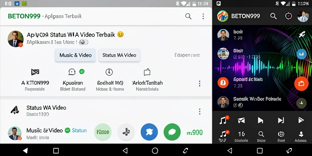 Antarmuka BETON999 yang menarik untuk aplikasi Status WA Video.