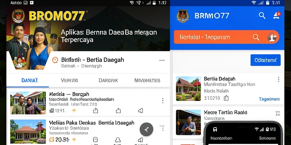 Antarmuka BROMO77 menampilkan berita daerah dengan jelas dan menarik.