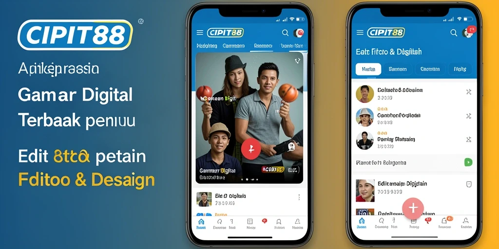 Antarmuka lengkap dari aplikasi CIPIT88 untuk edit foto.