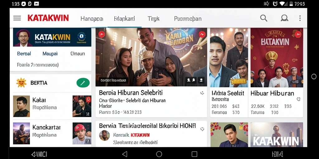 Antarmuka KATAKWIN yang menarik dengan berita hiburan terbaru.