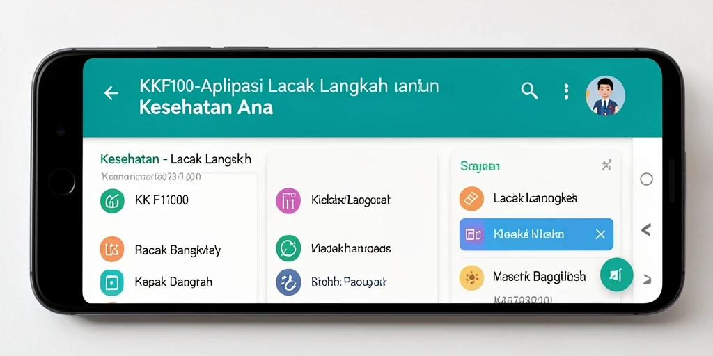 Tampilan antarmuka KPK100 yang menunjukkan pelacakan langkah.