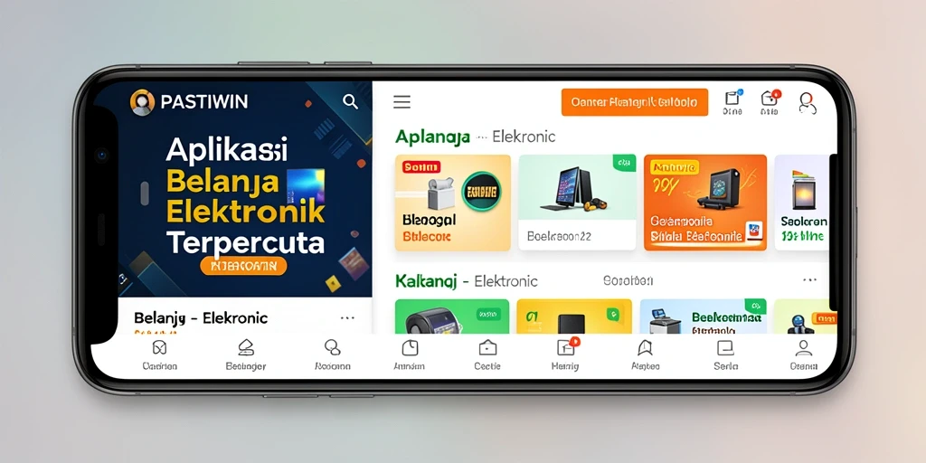 Tampilan antarmuka utama PASTIWIN untuk belanja elektronik.
