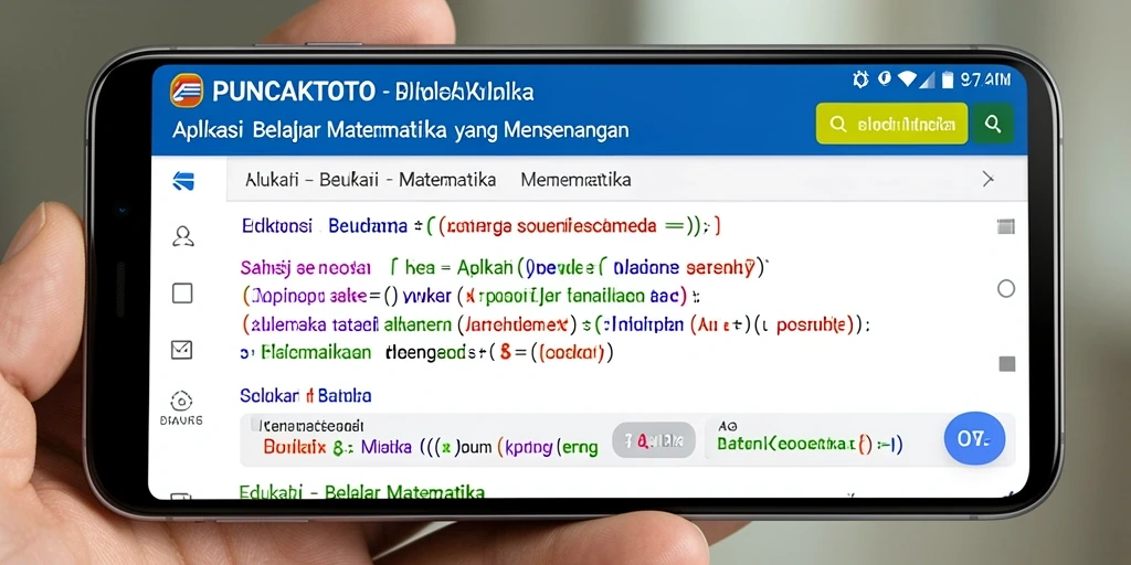 Antarmuka aplikasi PUNCAKTOTO yang menarik dan interaktif untuk belajar matematika.