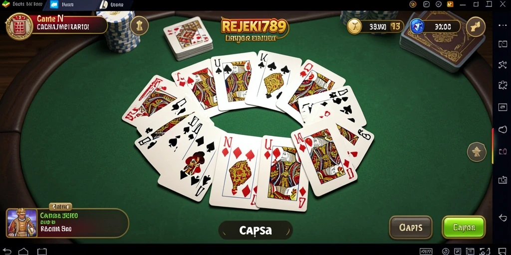 Tampilan antarmuka game Capsa REJEKI789 yang menarik dan interaktif.