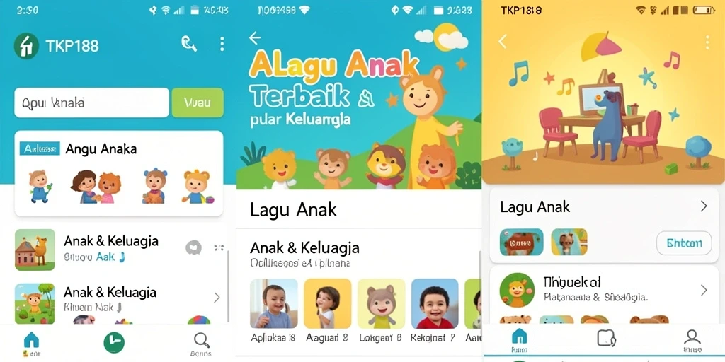 Tampilan antarmuka aplikasi Lagu Anak yang menarik dan interaktif.