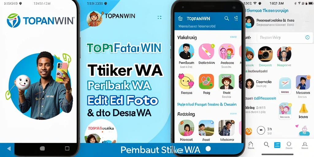 Antarmuka TOPANWIN untuk membuat stiker WA yang menarik dan interaktif.